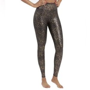 Spanx Leopard Faux Metallic Leather Shine Leggings